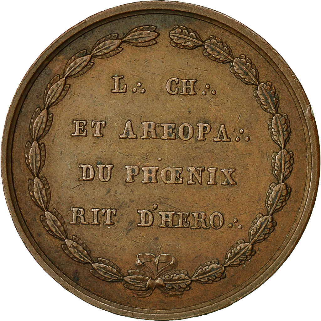 France, Token, Franc-Maçonnerie, Orient de Paris, Le Phoenix, 1804, MS(60-62)