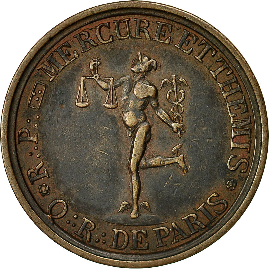 France, Token, Franc-Maçonnerie, Orient de Paris, Mercure et Thémis
