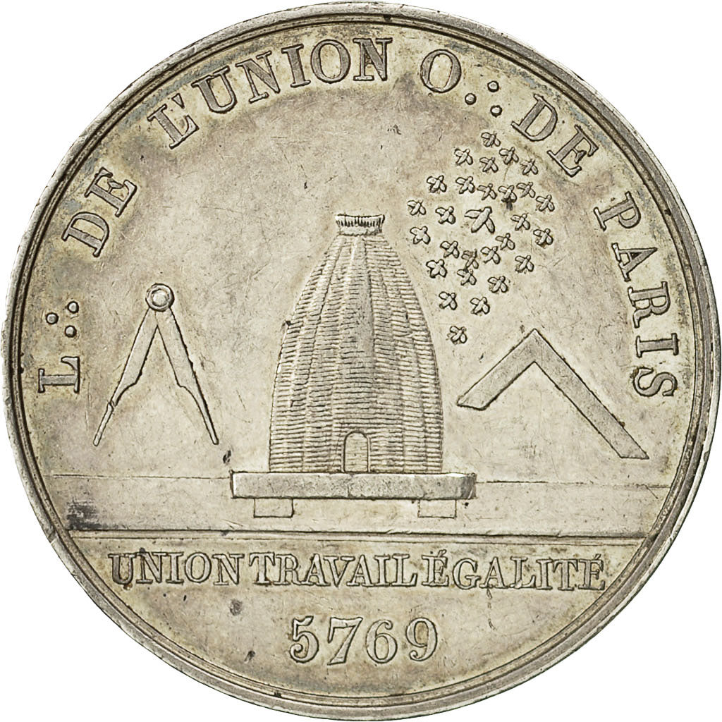 France, Token, Franc-Maçonnerie, Orient de Paris, L'Union, 1823, MS(60-62)
