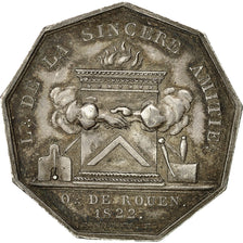 France, Token, Franc-Maçonnerie, Orient de Rouen, La Sincère Amitié, 1822