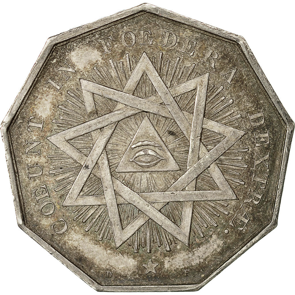 France, Token, Franc-Maçonnerie, Orient de Rouen, La Sincère Amitié, 1822