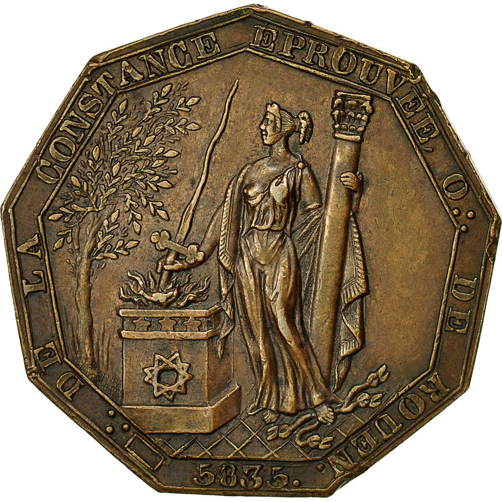 France, Jeton, Franc-Maçonnerie, Orient de Rouen, La Constance éprouvée