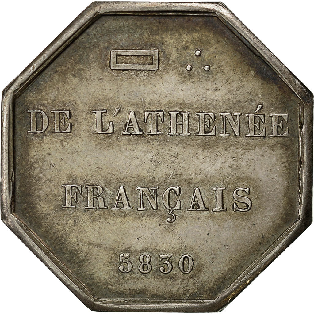 France, Token, Franc-Maçonnerie, Orient de Paris, L'Athenée Français, 1830