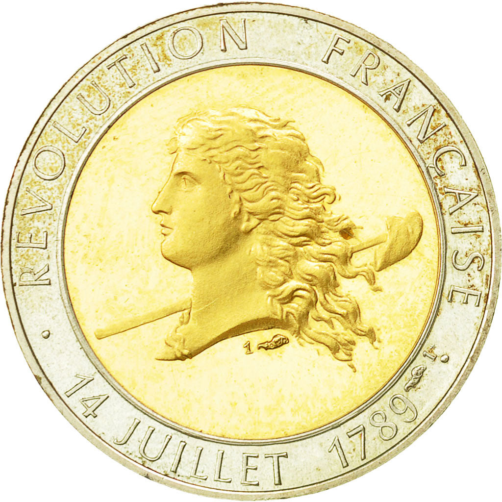 France, Medal, Révolution Française 1789, 1990, MS(65-70), Gold And Silver