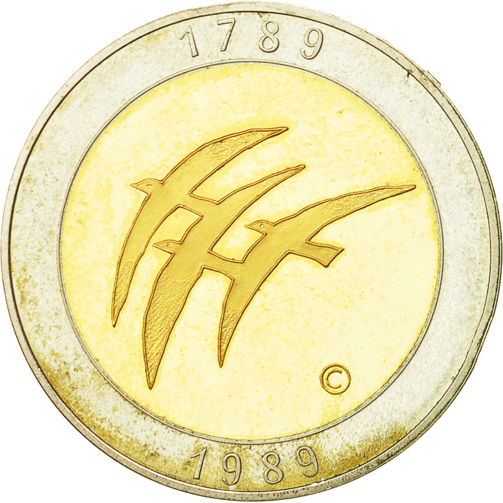 France, Medal, Révolution Française 1789, 1990, MS(65-70), Gold And Silver