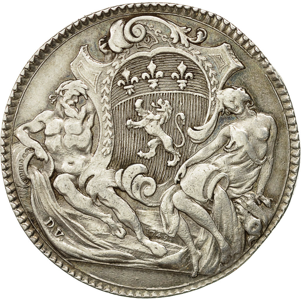 France, Medal, Académies et Sociétés Savantes, Lyon, 1700, AU(55-58), Silver