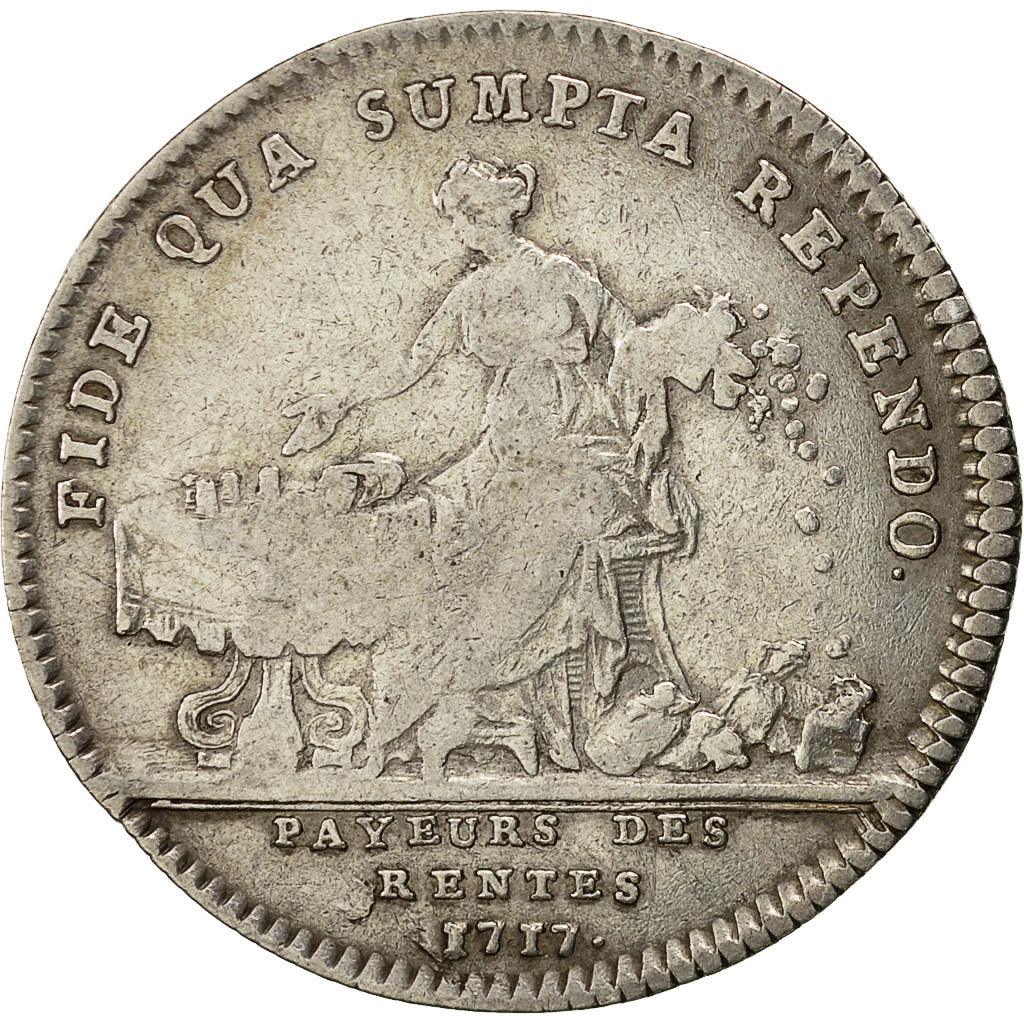 Francja, Token, Louis XV, Controleurs, Payeurs des Rentes, 1717, EF(40-45)