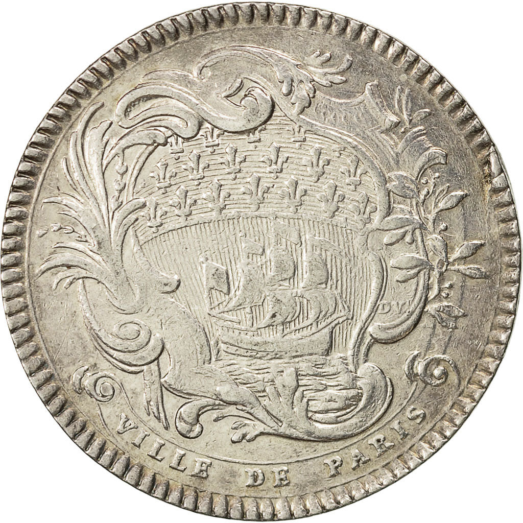 Francia, Token, Louis XV, Villes et Noblesse, Louis Bazile de Bernage, Paris
