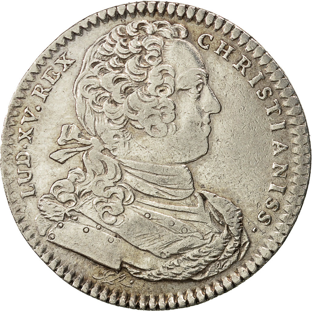 Francia, Token, Louis XV, Parties et Revenus Casuels, 1733, BB+, Argento