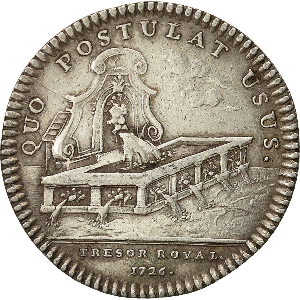 France, Token, Louis XV, Trésor Royal, 1726, AU(50-53), Silver, Feuardent:2019