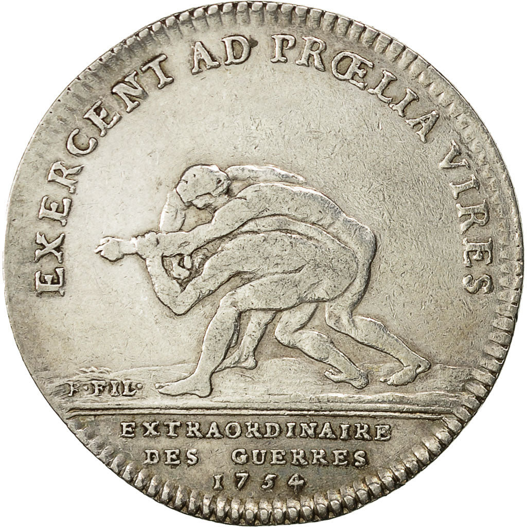 France, Token, Louis XV, Extraordinaire des Guerres, 1754, AU(50-53), Silver