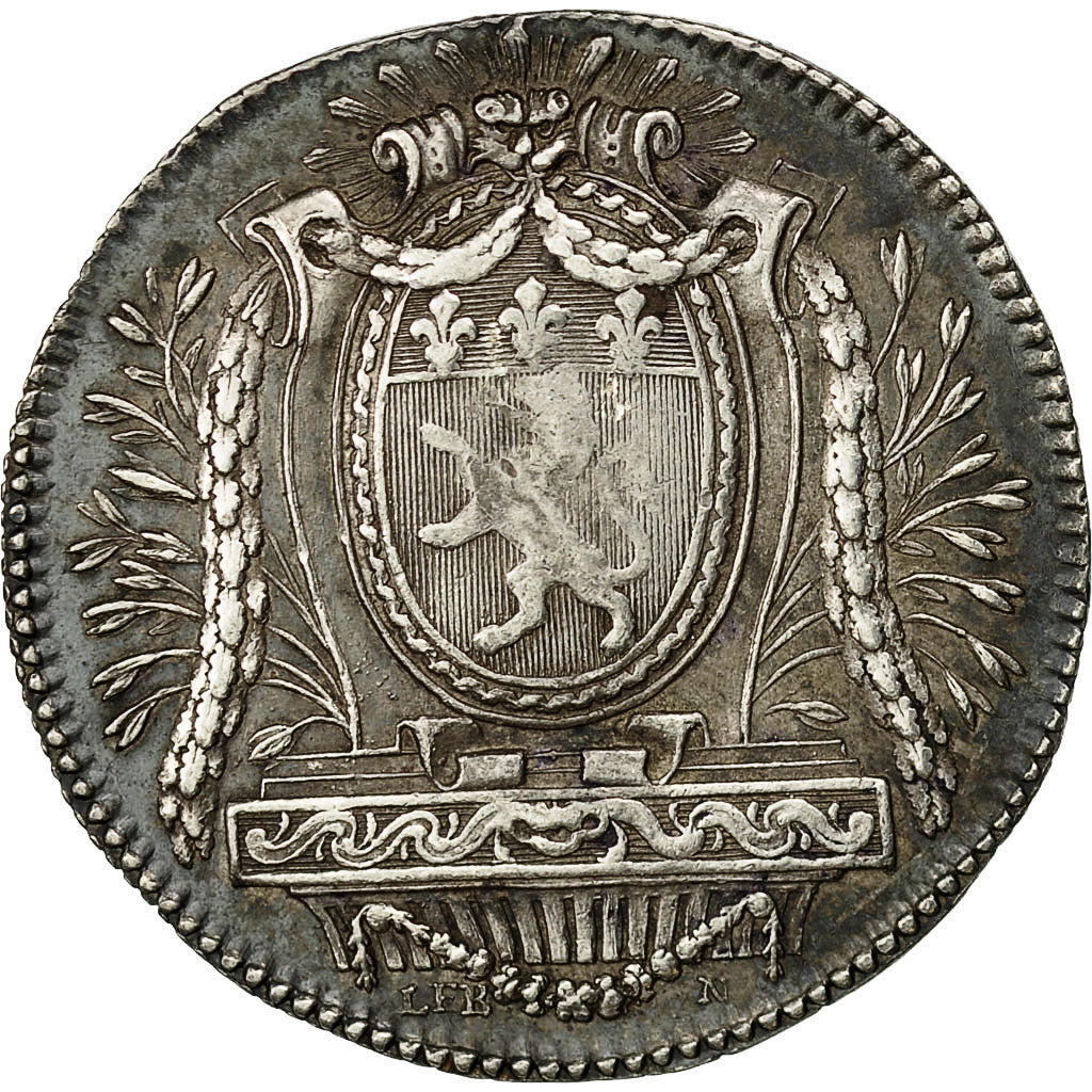 France, Token, Louis XV, Agents de Change de Lyon, 1773, AU(55-58), Silver
