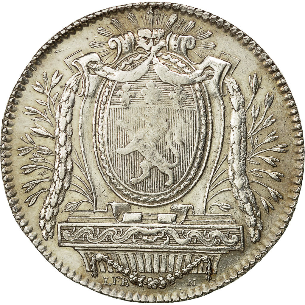 France, Token, Louis XV, Agents de Change de Lyon, 1773, AU(50-53), Silver