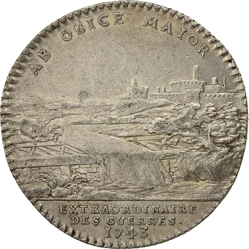 Francia, Token, Louis XV, Extraordinaire des Guerres, 1743, BB+, Argento