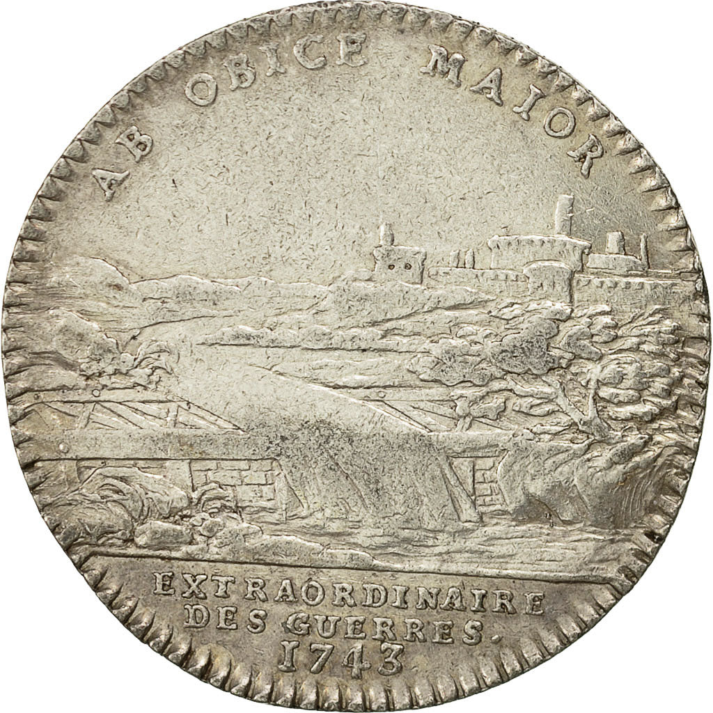 Francia, Token, Louis XV, Extraordinaire des Guerres, 1743, BB+, Argento