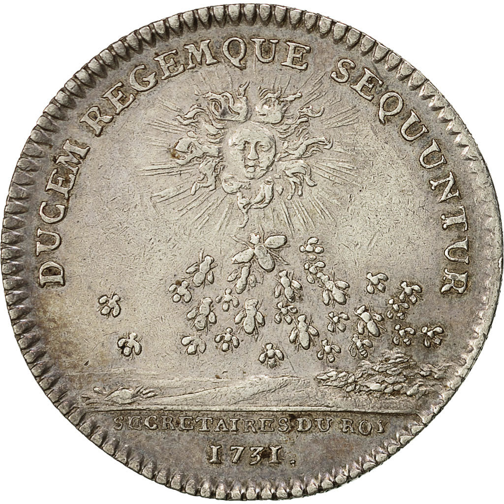France, Token, Louis XV, Secrétaires du Roi, 1731, AU(55-58), Silver