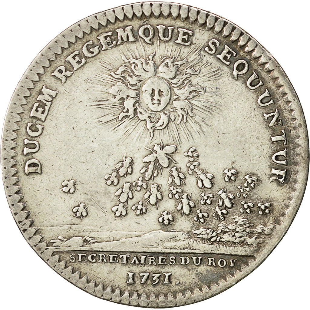 Frankrijk, Token, Louis XV, Secrétaires du Roi, 1731, ZF+, Zilver