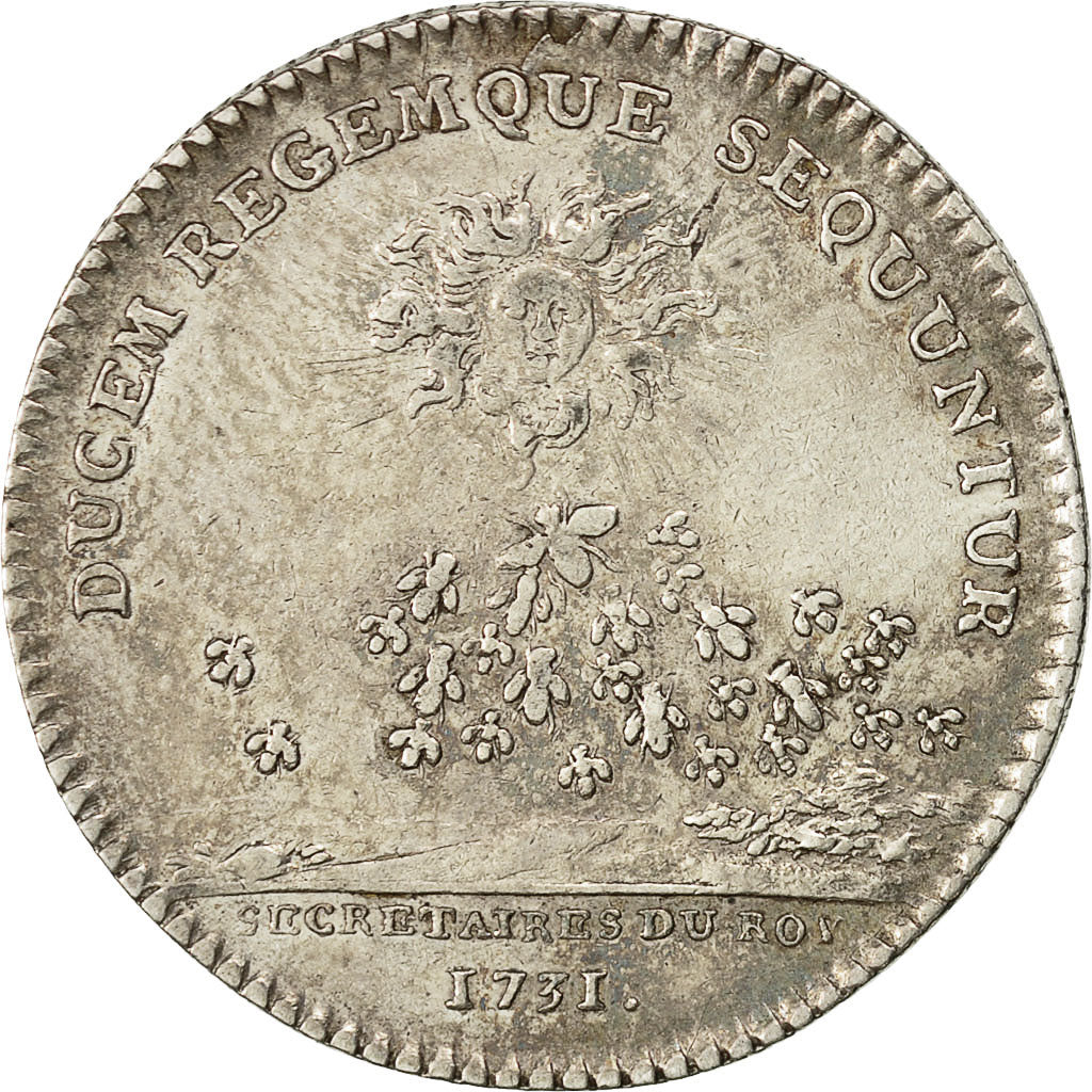 Francia, Token, Louis XV, Secrétaires du Roi, 1731, SPL-, Argento