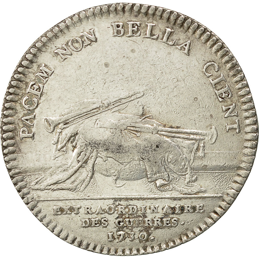 France, Token, Louis XV, Extraordinaire des Guerres, 1730, AU(50-53), Silver