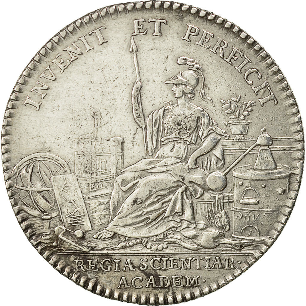 Francia, Token, Louis XV, Académie Royale des Sciences, BB+, Argento