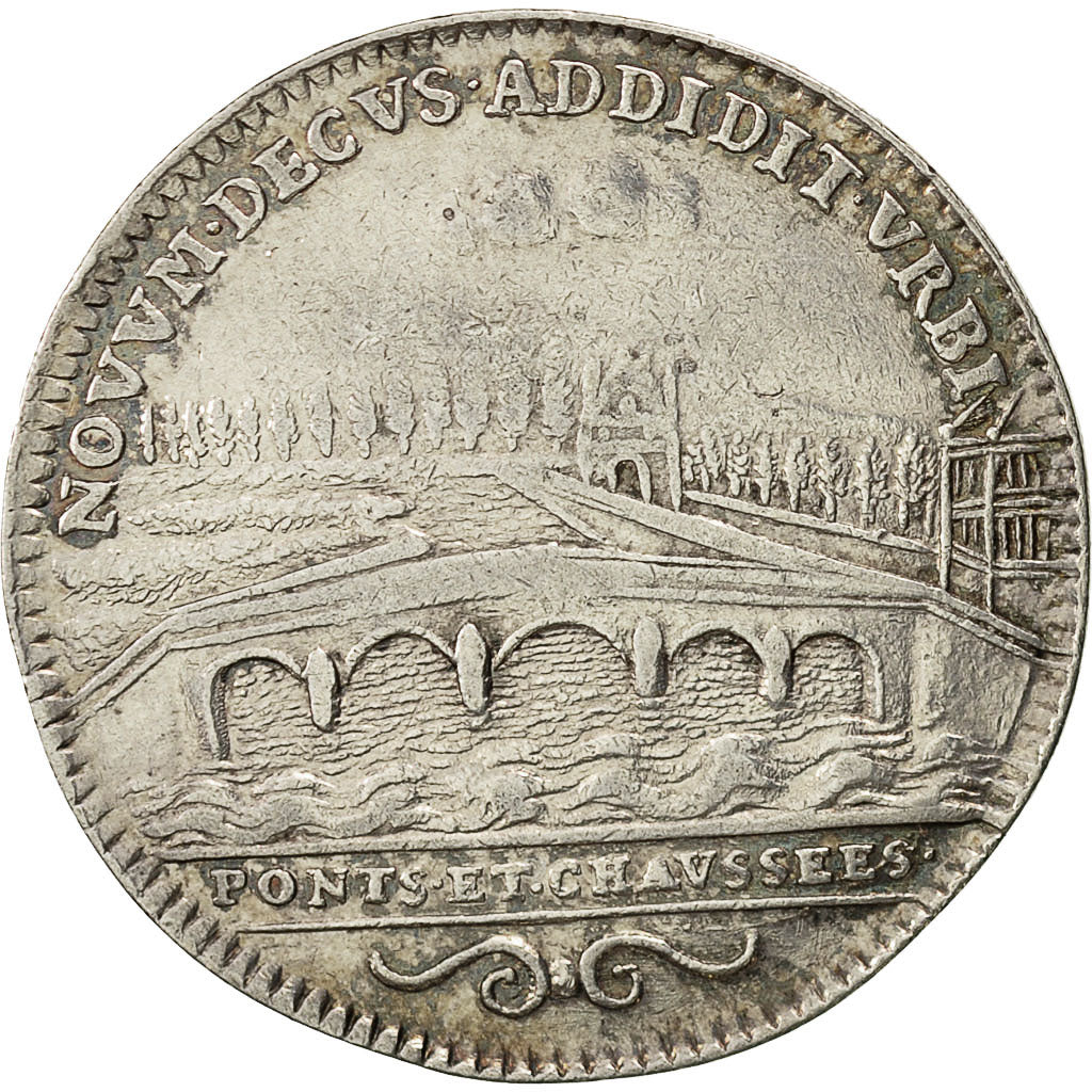 France, Jeton, Louis XIV, Ponts et Chaussées, TTB+, Argent, Feuardent:2834