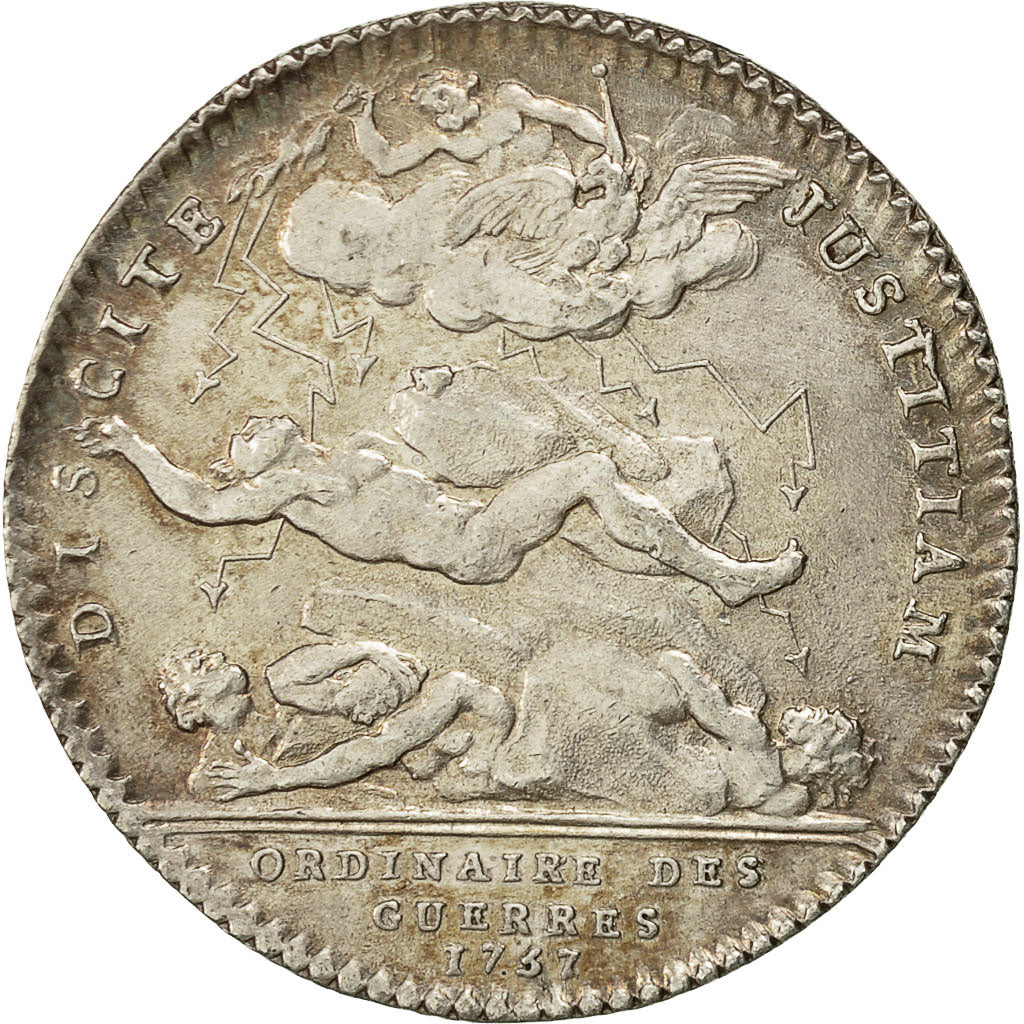 Francia, Token, Louis XV, Ordinaire des Guerres, 1757, EBC, Plata, Feuardent:605