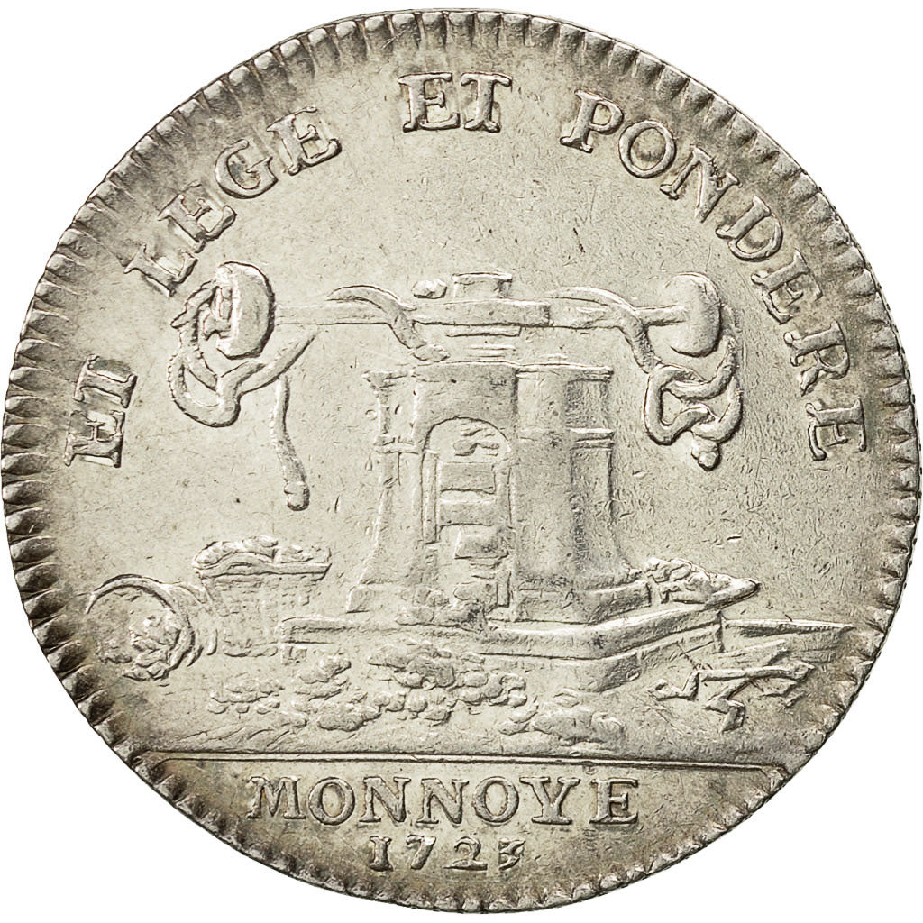 Francia, Token, Louis XV, Monnaie de Paris, 1723, BB+, Argento, Feuardent:2211