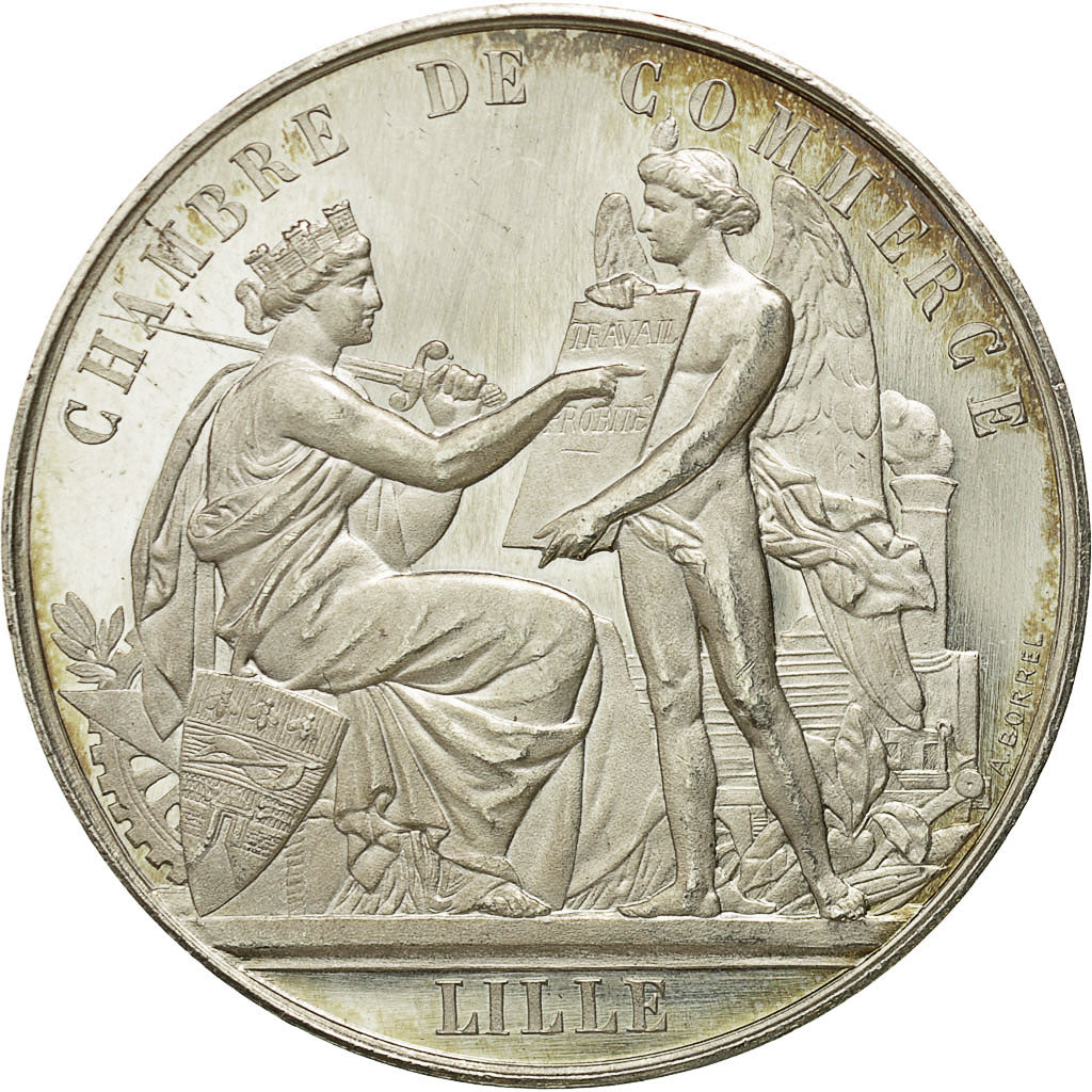France, Medal, Chambre de Commerce de Lille, Undated, Borrel.A, MS(60-62)