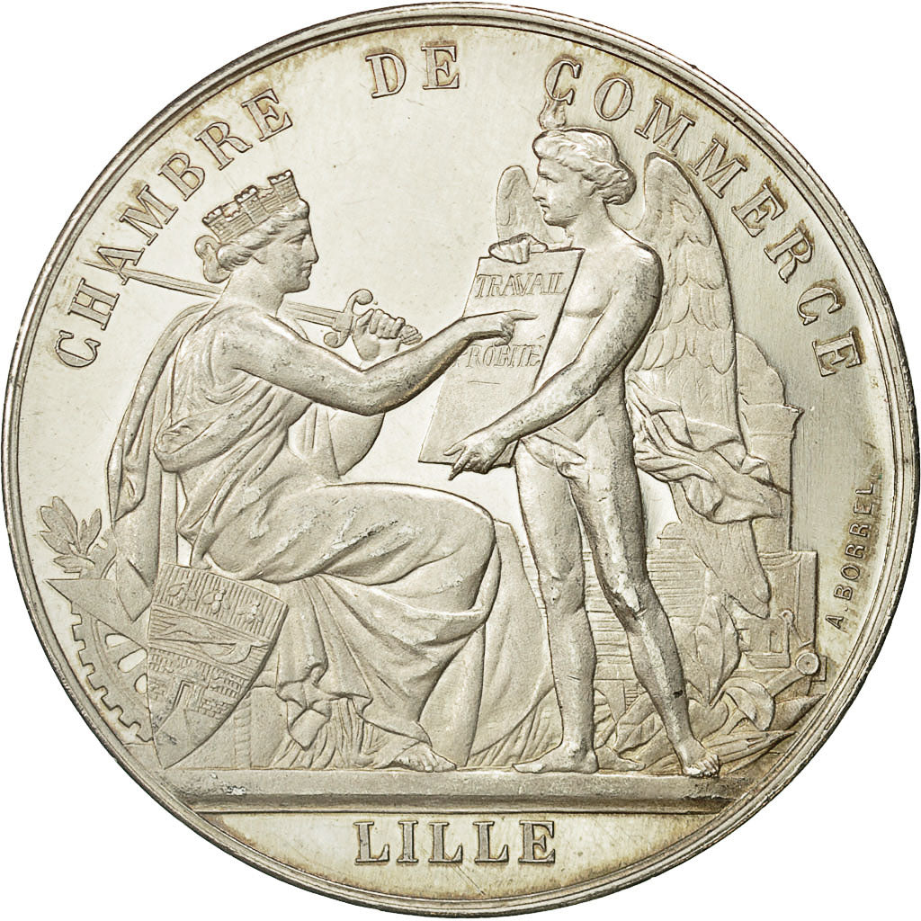 Francia, Medal, Chambre de Commerce de Lille, Undated, Borrel.A, SPL-, Argento
