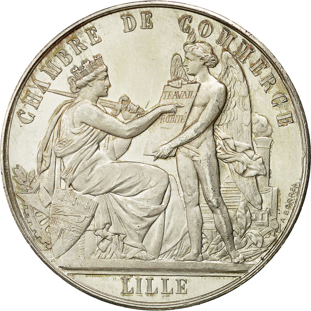 France, Medal, Chambre de Commerce de Lille, Undated, Borrel.A, AU(55-58)
