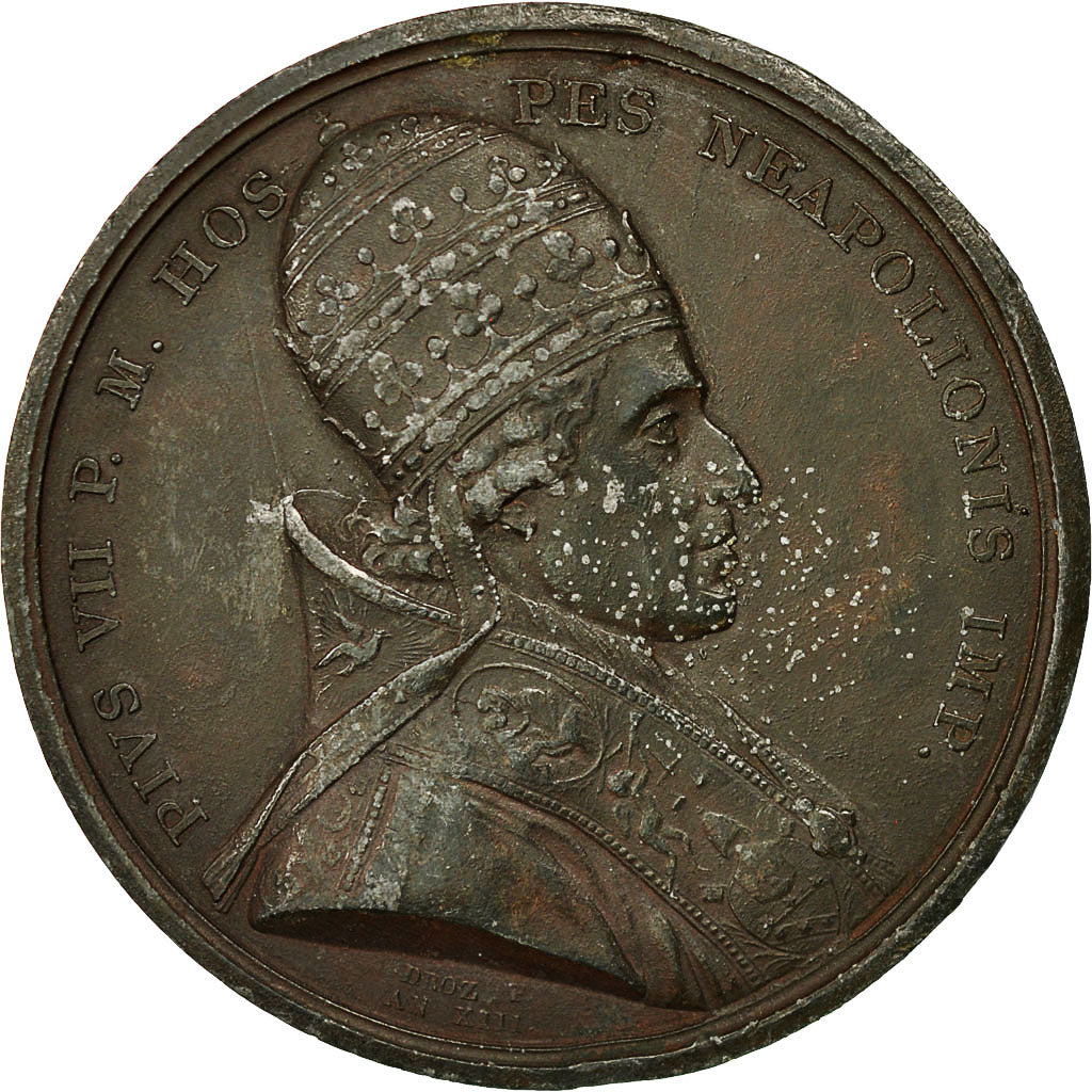 Francia, Medal, Visite du pape Pie VII à la Monnaie des Médailles, 1805, Droz