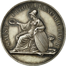 Duitsland, Medal, Baden School, Friedrich Ier, 1857, kachel, PR, Zilver