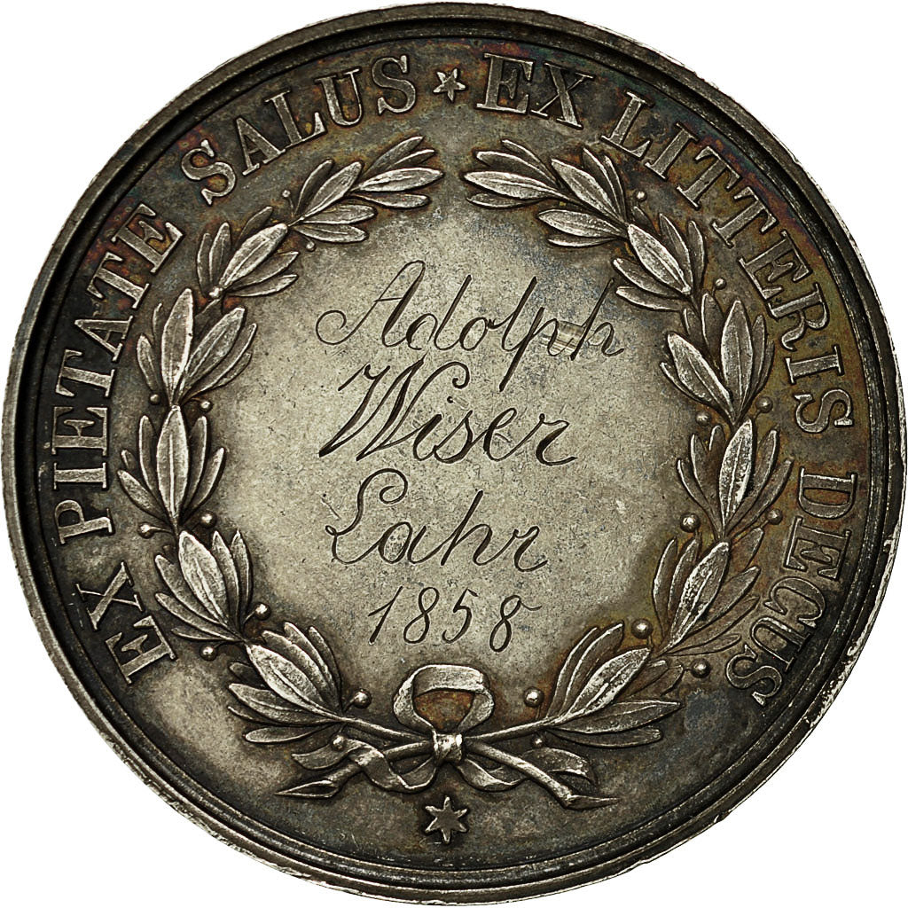 Germany, Medal, Baden School, Friedrich Ier, 1858, MS(60-62), Silver