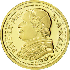 Francia, Medal, Pie IX, Reproduction 20 Lire 1869, FDC, Oro