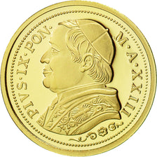 France, Medal, Pie IX, Reproduction 20 Lire 1869, FDC, Or