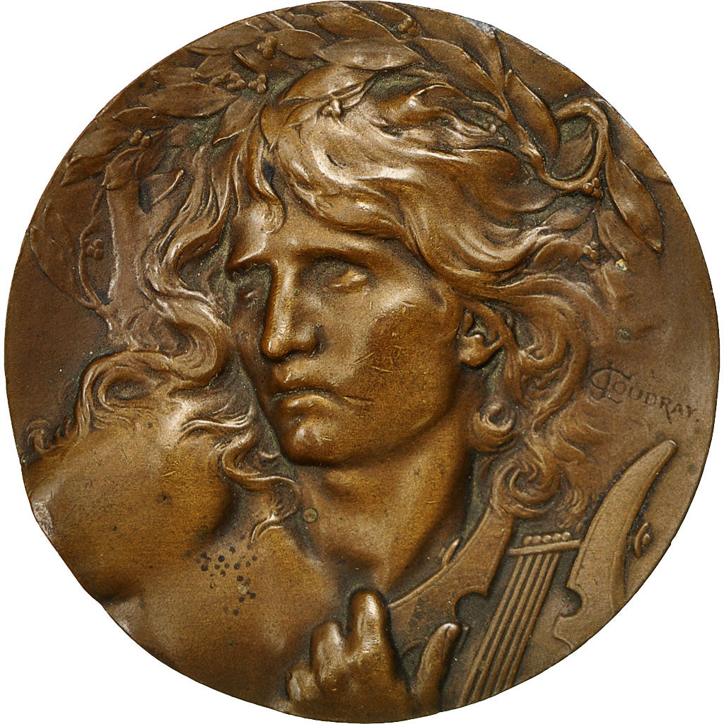 Francia, Medal, Art Nouveau, Musique, Coudray, BB, Bronzo
