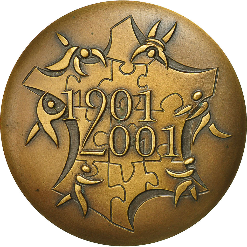 France, Medal, Ville de Dourdan, 2001, MS(60-62), Bronze