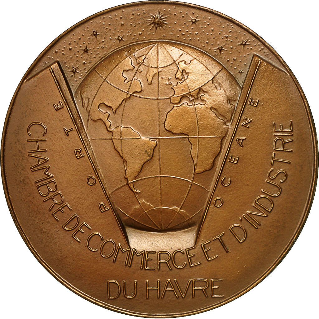France, Medal, Chambre de Commerce du Havre, 1979, Coeffin, MS(63), Bronze