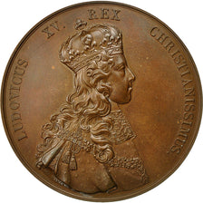 France, Medal, Sacre de Louis XV à Reims, Duvivier, SUP+, Bronze