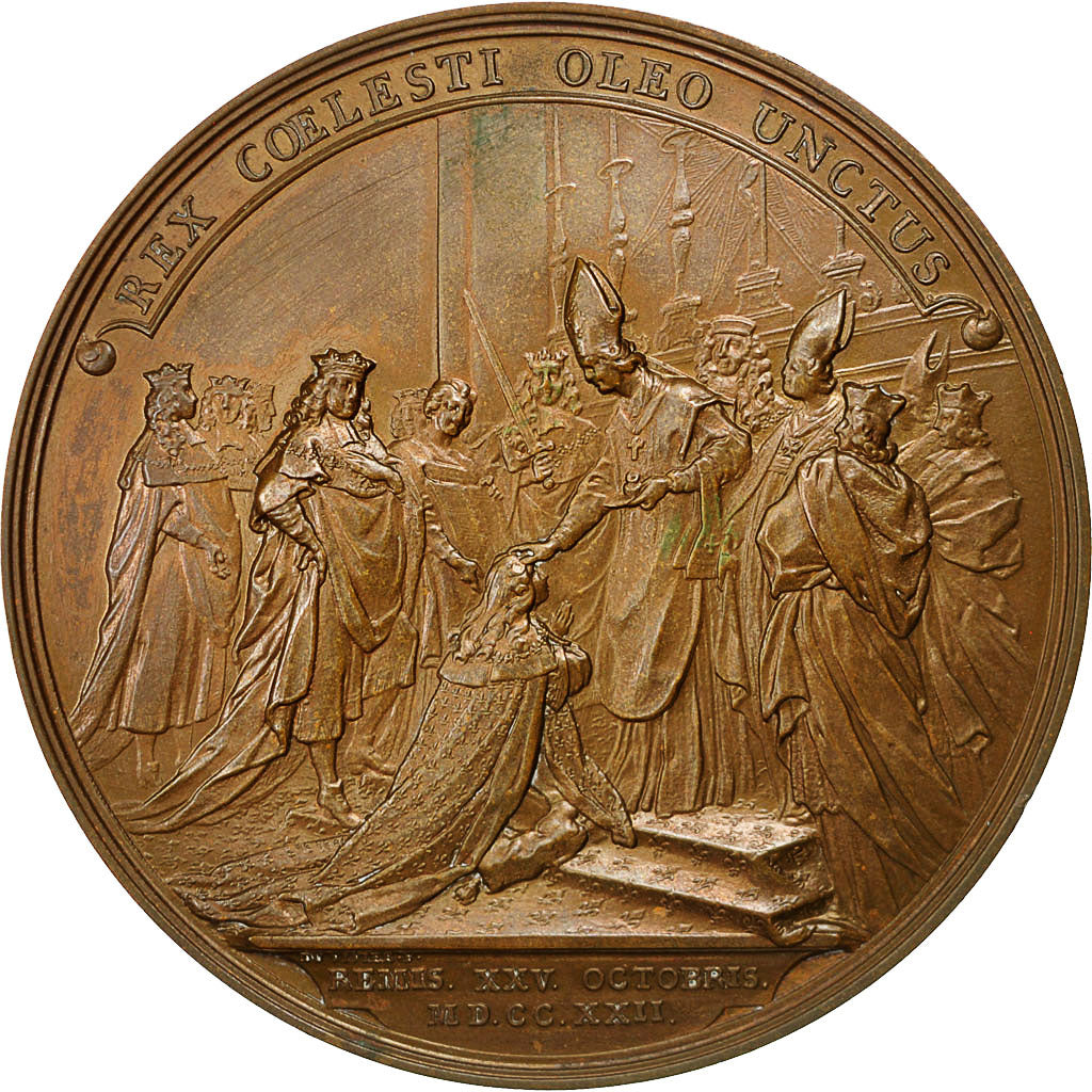 France, Medal, Sacre de Louis XV à Reims, Duvivier, SUP+, Bronze
