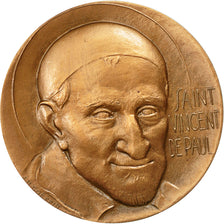 France, Medal, Religion, Saint Vincent de Paul, 1960, Coeffin, MS(63), Bronze