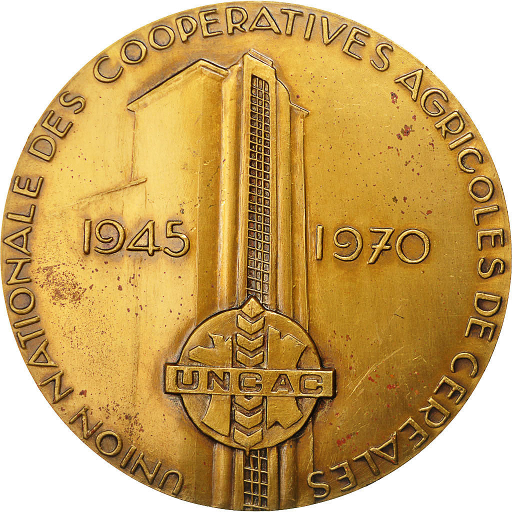 France, Medal, Coopératives Agricoles de Céréales, Femme, 1970, Delamarre