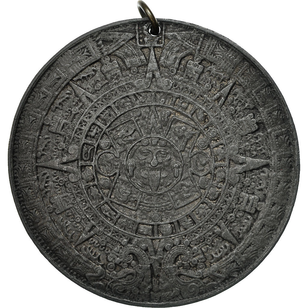 Mexique, Medal, Calendario Aztec y Piedra del Sol, TTB+, Tin