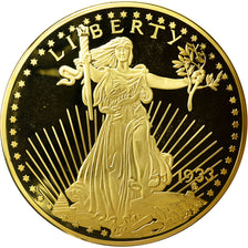 United States, Medal, Copy Twenty Dollars, Liberty, MS(63), Copper Gilt