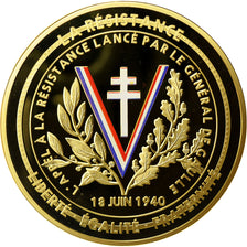 Francia, Medal, L'Appel à la Résistance, 18 Juin 1940, SC+, Copper Gilt