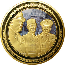 France, Médaille, Anniversaire de la Victoire, Churchill-De Gaulle-Eisenhower