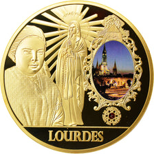 France, Medal, Lourdes, Lieu de Pélerinage Français, MS(64), Copper Gilt
