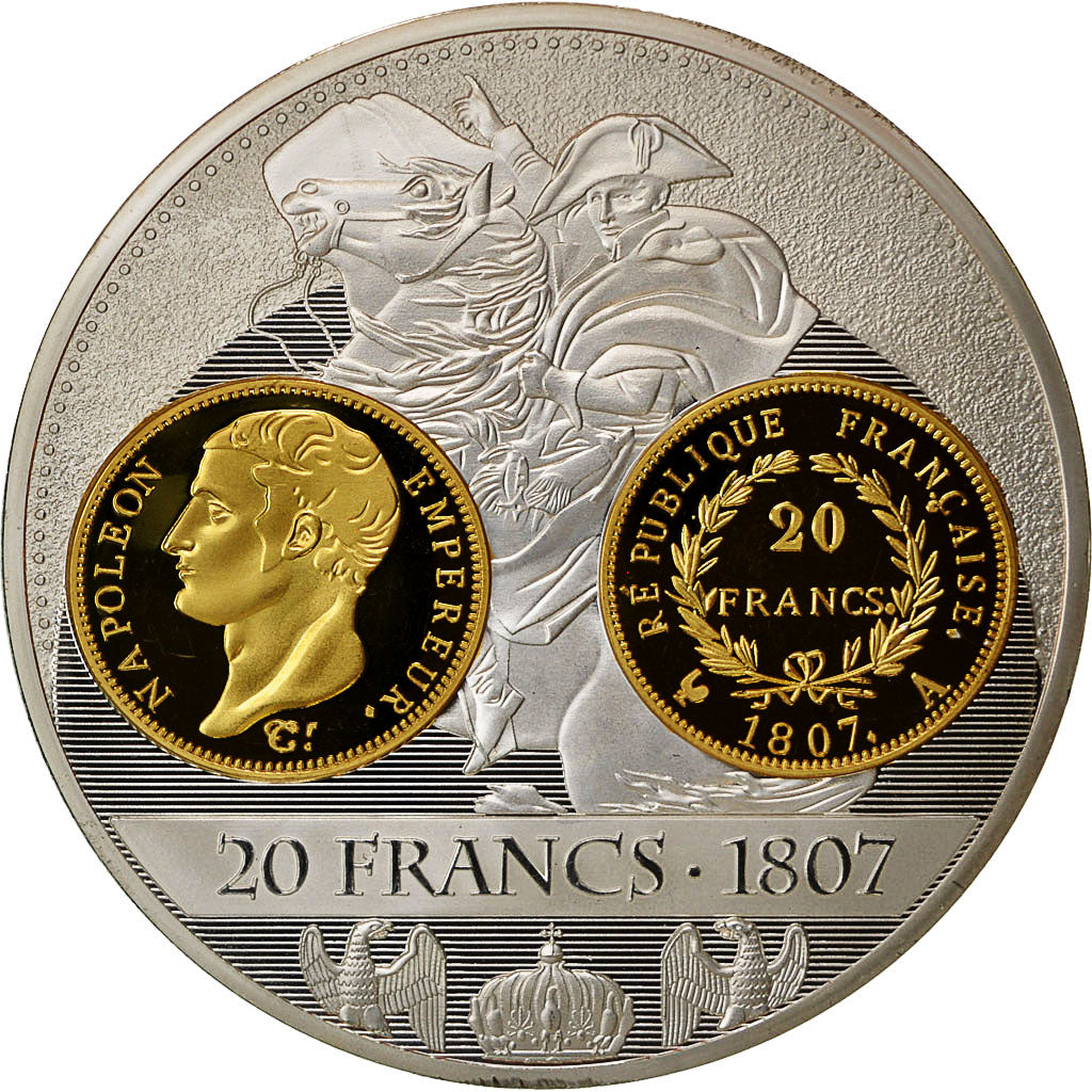 Frankreich, Medaille, Histoire de la monnaie Française, 20 Francs 1807, UNZ+