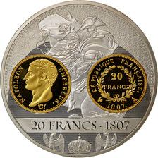 Frankreich, Medaille, Histoire de la monnaie Française, 20 Francs 1807, UNZ+
