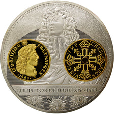 Francia, medaglia, Histoire de la monnaie Française, Louis d'or de Louis XIV